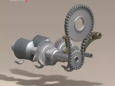 driveshaft gear and sprocket assembly 3D model