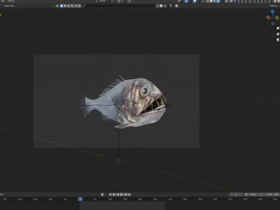 Fangtooth Deep Sea Fish Low-poly 3D model