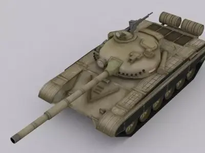 low poly iraqi t72  Low-poly 3D model