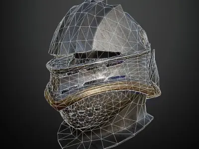 HELMET6 Game Ready metal helmet Low-poly 3D model