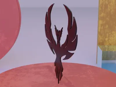 Phoenix - Immortal bird 05 Low-poly 3D model