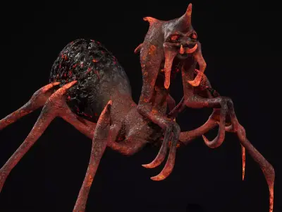Hell arachnid low-poly game engine ready 3D model Low-poly 3D model