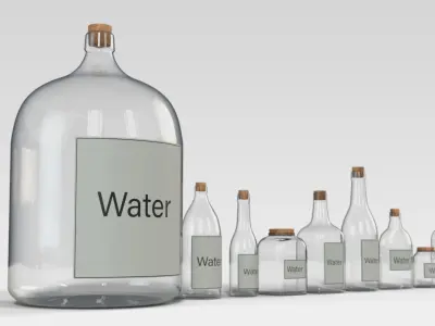 Glass Bottles Low-poly 3D model