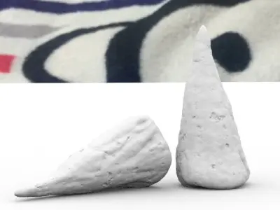 teeth pair of shark on blanket 3D model