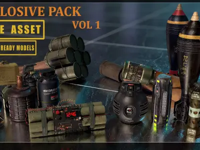 Explosive Pack Vol 1-GameReady Low-poly 3D model