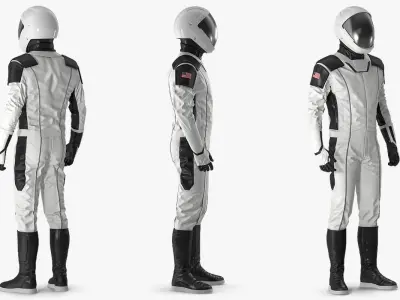 Futuristic Astronaut Space Suit Rigged 3D model