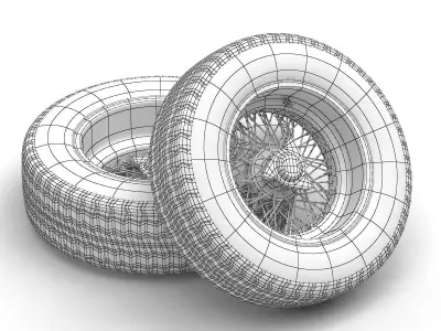 Avon CR6 ZZ tyres - Borrani rims 3D model