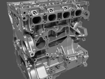 4 Cylinder Engine Block 02 3D model