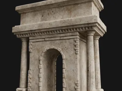 ANCIENT RUIN GREEK ROMAN TEMPLE MONUMENT STATUE COLUMN PACK Low-poly 3D model