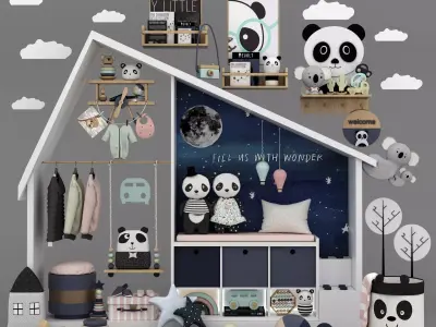 toys and furniture set  Low-poly 3D model