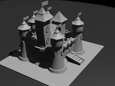 Low Poly Castle 6 Low-poly 3D model