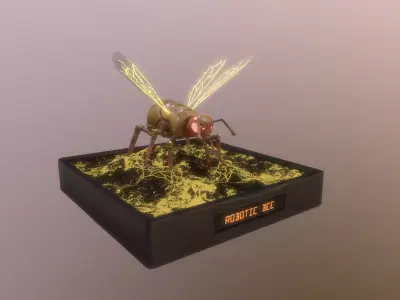 Robotic Bee Low-poly 3D model