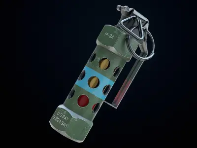 Gameready Flashbang Grenade PBR Low-poly 3D model