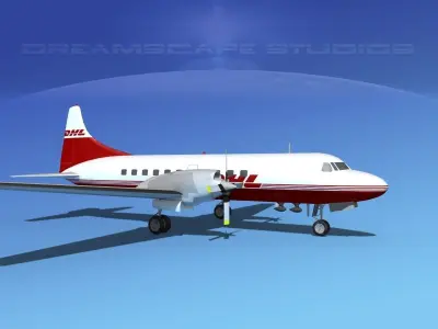 Convair CV-580 DHL 3D model