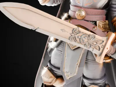 Stylized Sword - Crusader Blade - Emberbane - Game Ready 3D model