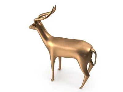Antelope PBR gold Low-poly 3D model