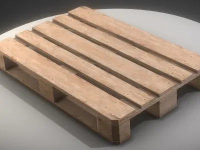 EUR Wood Pallet - Low-Poly Version Low-poly 3D model