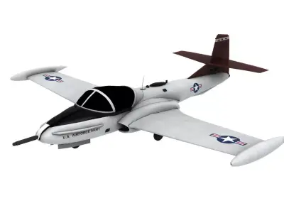 Lowpoly A-37 Aircraft Model Low-poly 3D model