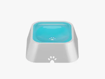 Colorful Plastic Dog Feeding Bowl 3D model