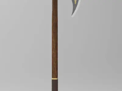 Medieval celtic battleaxe 3D model