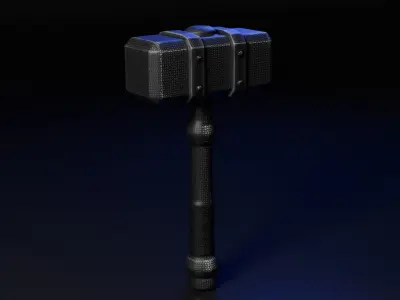 fantasy medieval war hammer Free 3D model