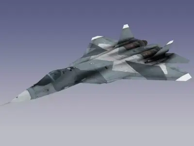 Su-57 Stealth Fighter Low-poly 3D model