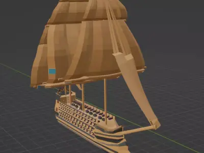 HMS Victory Low-poly 3D model