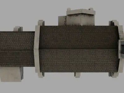 Medieval Church Furnished Low-poly 3D model