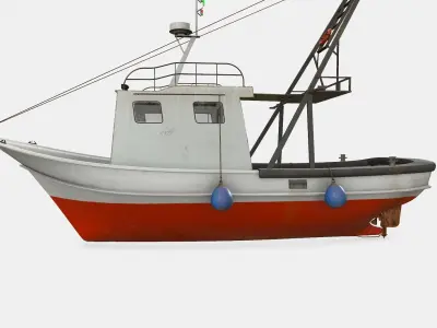 Fishing Boat PBR Low-poly 3D model