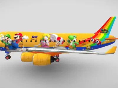 Super Mario Airplane - Galaxy Air - Mario Kart 8 3D model