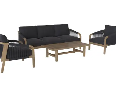 Outdoor Sofa and Table 3D model