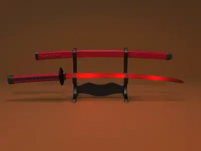 KaTaNa-2 samurai sword Low-poly 3D model