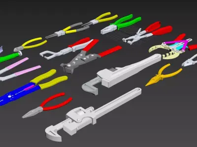 Pliers set of 3D model