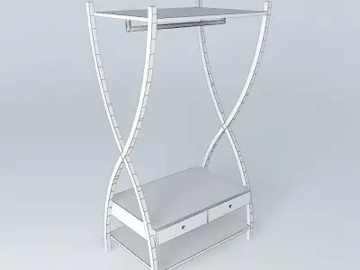 Rack of clothes and shoes Free 3D model