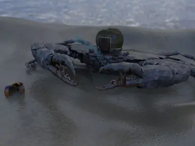 Crab house  Low-poly 3D model