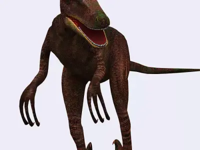 3DRT - Dinosaurs - Velociraptor Low-poly 3D model