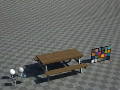 Picnic Table Low-poly 3D model