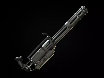 Minigun Low-poly 3D model