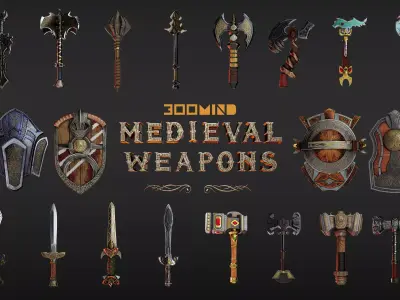 Medieval Stylized Weapons - AAA QUALITY Low-poly 3D model
