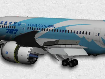 Boeing 787-8 China Southern Low-poly 3D model