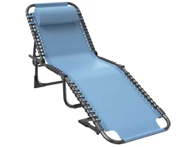Folded Sun Lounger Blue 3D model