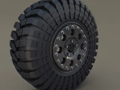Tibus Offroad Wheel w Maxxis Trepador Tire 3D model