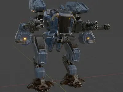 Battle Mech Low-poly 3D model