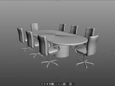Boardroom Table and Chairs 3D model