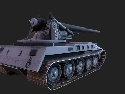 M107 Artillery Low-poly 3D model
