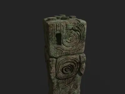 Mesoamerican pillar 3D model