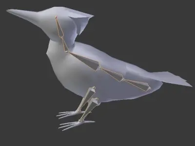 Woodpecker Low Poly Rigged with high quality texture  Low-poly 3D model