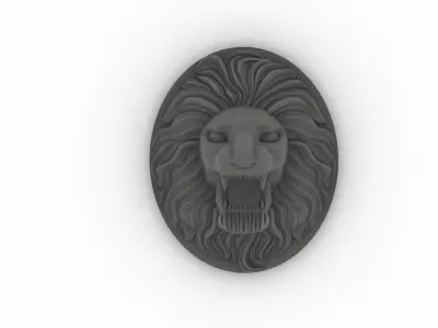 3d lion head wall plaque 3D model