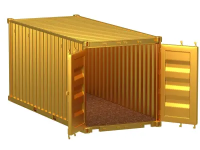 20 ft Container Gold 3D model