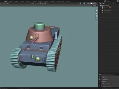FCM 1a TANK BASE MESH Low-poly 3D model